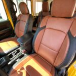 orange and black captain chairs